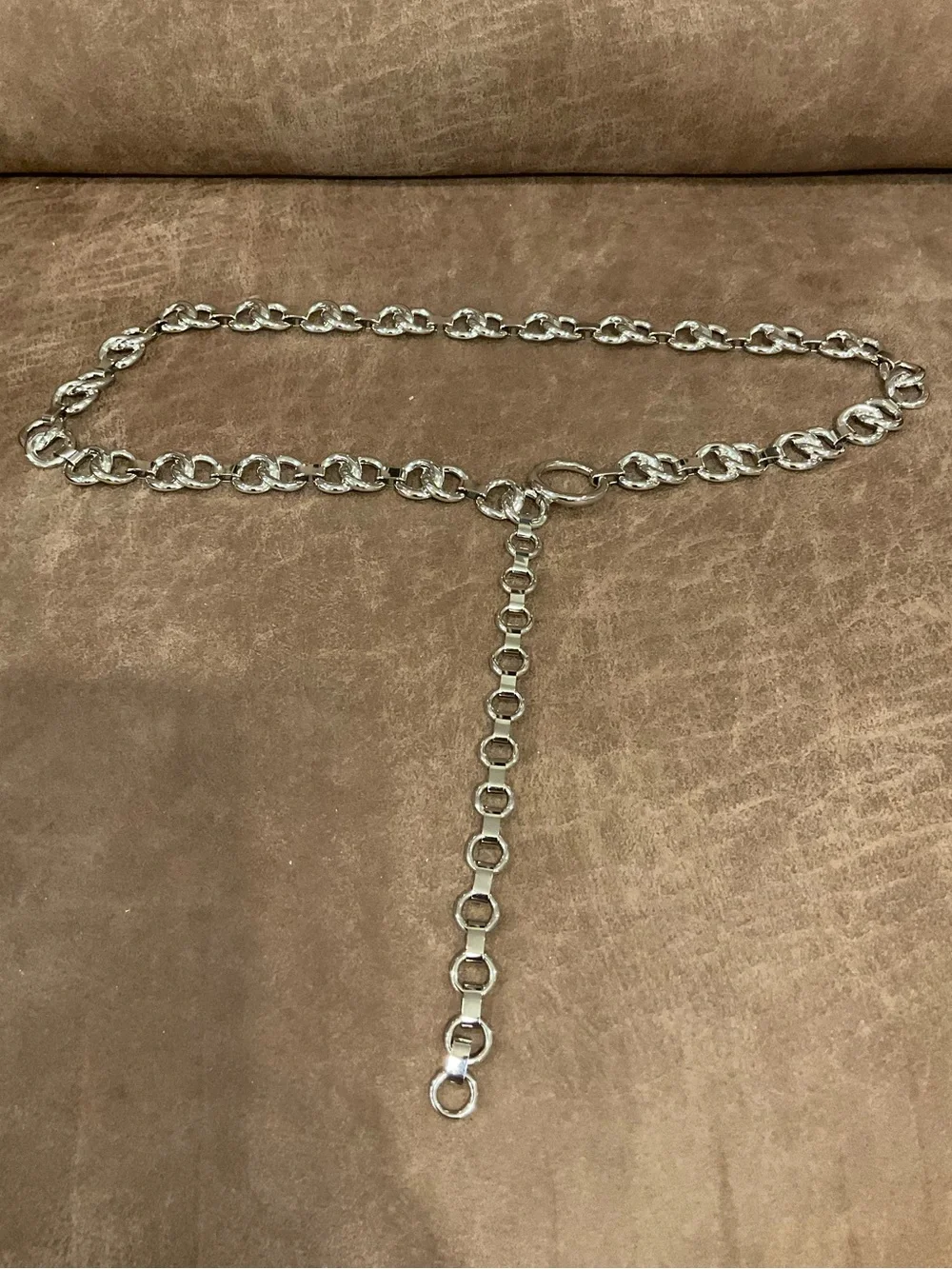 Silver Chunky Chain Belt